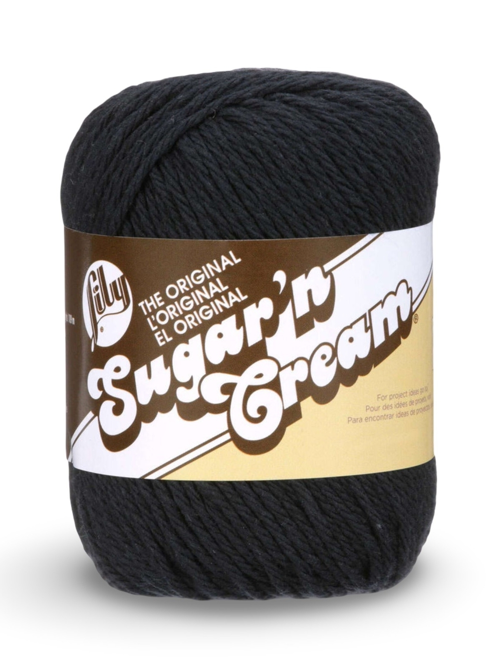 Lily Sugar'n Cream Solid Black Cotton Yarn